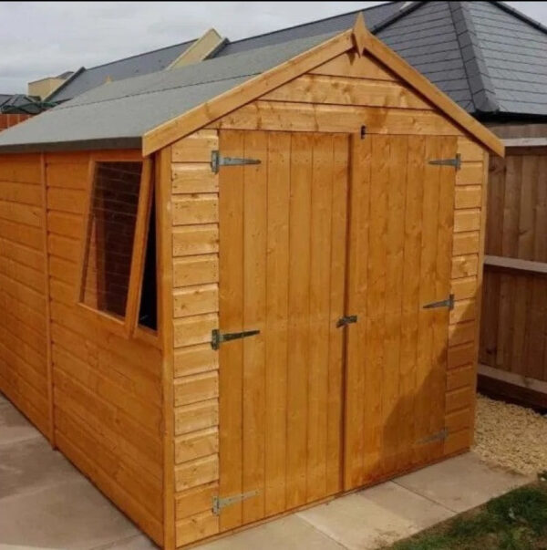 Shire 12x6 Warwick Shiplap Garden Shed on patio