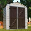 SkyLight Plastic 6x3 Dark Tan Apex Garden Shed - Canopia by Palram