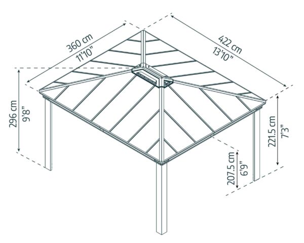 Dallas 4300 Aluminium Gazebo & Pergola - Canopia by Palram - Image 8