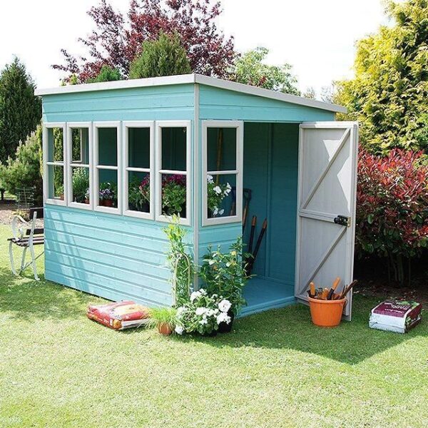 Shire 8x6 Sun Pent Shiplap Potting Shed - Image 2