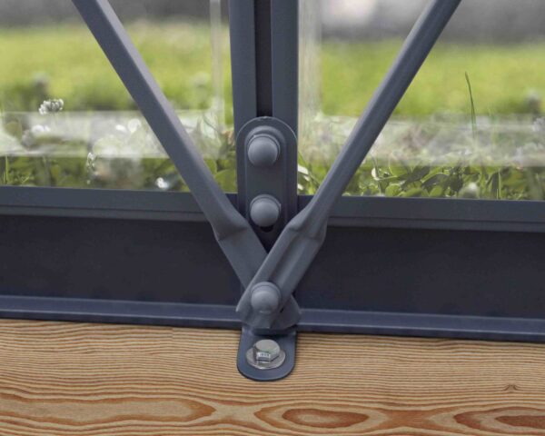 Oasis Aluminium Frame 8ft Hexagonal Polycarbonate Grey Greenhouse - Canopia by Palram - Image 10