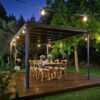 Milano 4300 Aluminium Grey Gazebo & Pergola At Night - Canopia by Palram