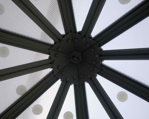 Oasis Aluminium Frame 8ft Hexagonal Polycarbonate Grey Greenhouse - Canopia by Palram - Image 11