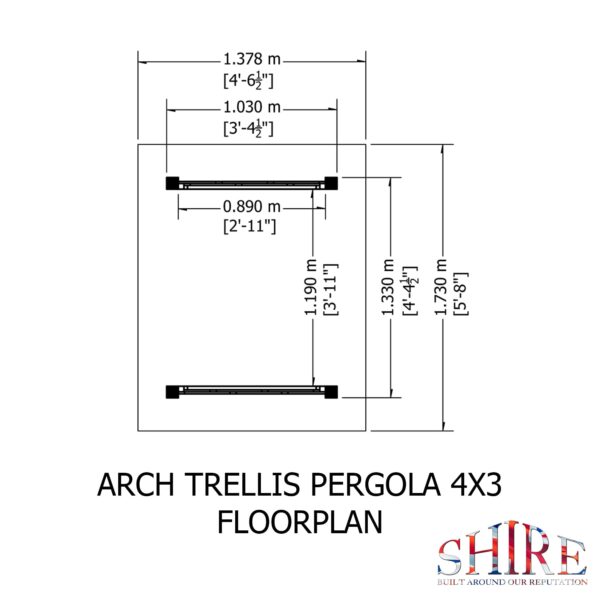 Shire 4x3 Garden Wooden Arch Trellis Pergola - Pressure Treated - Image 8