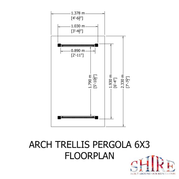 Shire 6x3 Garden Wooden Arch Trellis Pergola - Pressure Treated - Image 8
