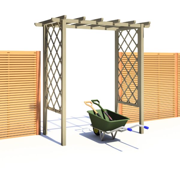Shire 6x3 Garden Wooden Arch Trellis Pergola - Pressure Treated - Image 5
