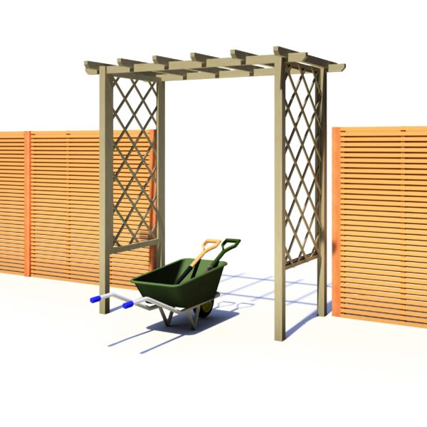 Shire 6x3 Garden Wooden Arch Trellis Pergola - Pressure Treated - Image 4