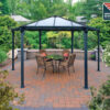 Monaco Hexagonal Aluminium Grey Garden Gazebo & Pergola - Canopia by Palram
