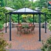 Monaco Hexagonal Aluminium Grey Garden Gazebo & Pergola - Canopia by Palram