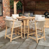Roma Bar Set: 100cm Round Sunray High Bar Table with 4 Deluxe Bar Stools
