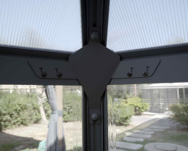 Oasis Aluminium Frame 8ft Hexagonal Polycarbonate Grey Greenhouse - Canopia by Palram - Image 9