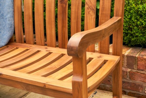 Beeley 150cm Wooden Garden Bench FSC Acacia Wood - Teak Look - Image 3