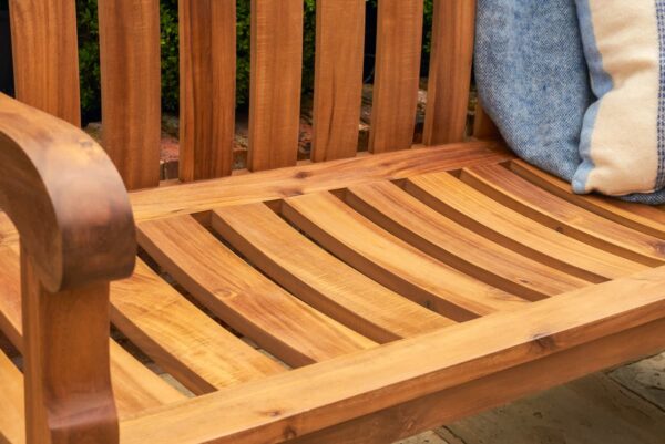 Beeley 150cm Wooden Garden Bench FSC Acacia Wood - Teak Look - Image 4