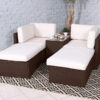 Berlin Brown Rattan 4 Seater Garden Lounge Relaxer Set