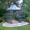 Oasis Aluminium Frame 8ft Hexagonal Polycarbonate Grey Greenhouse - Canopia by Palram