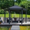 Roma Hexagonal Aluminium Grey Gazebo & Pergola - Canopia by Palram