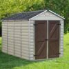 SkyLight Plastic 6x10 Dark Tan Apex Garden Shed - Canopia by Palram