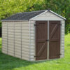 SkyLight Plastic 6x10 Dark Tan Apex Garden Shed - Canopia by Palram