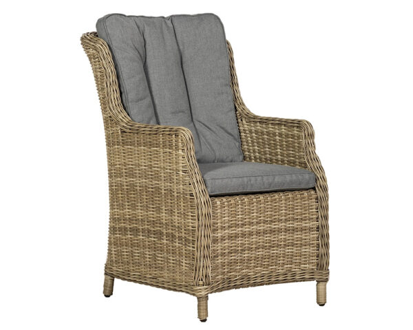 Wentworth Rattan Highback Comfort Round Garden Dining Set with 6 Chairs & Cushions - Image 6