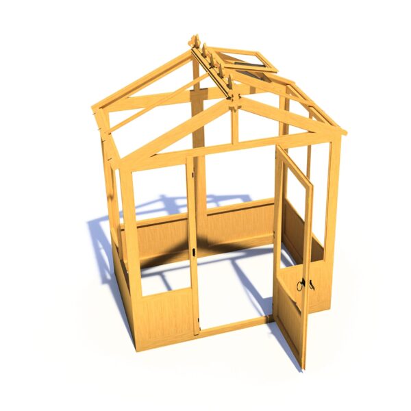 Holkham Small 4x6 Wooden Glass Greenhouse - Image 11
