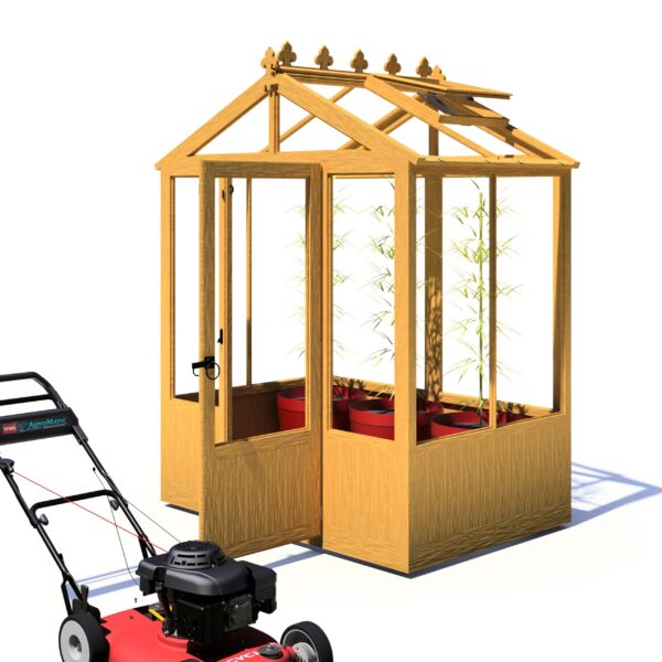 Holkham Small 4x6 Wooden Glass Greenhouse - Image 8