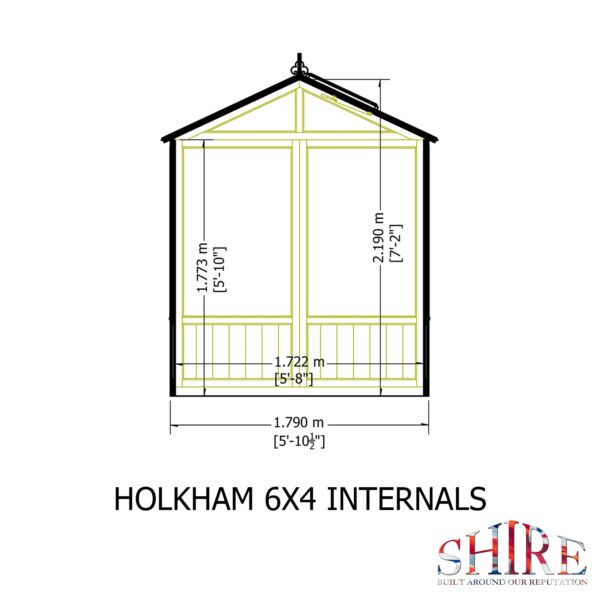 Holkham Small 4x6 Wooden Glass Greenhouse - Image 4