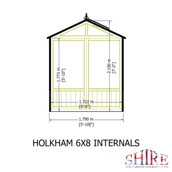 Holkham 8x6 Wooden Glass Greenhouse - Image 9