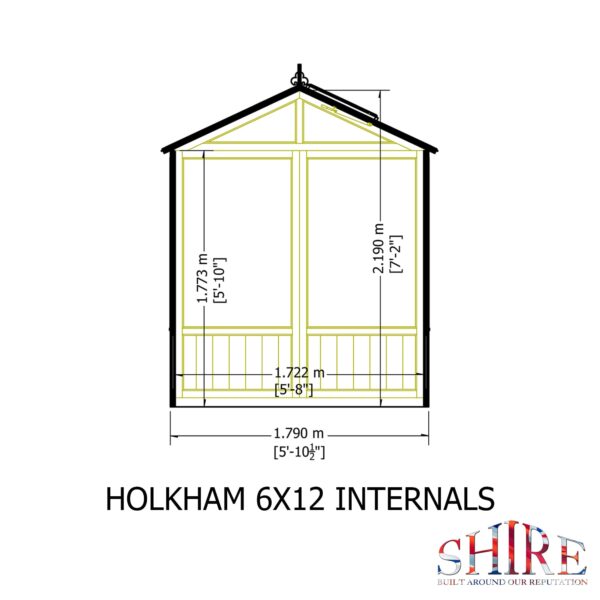 Holkham Large 12x6 Wooden Glass Greenhouse - Image 9