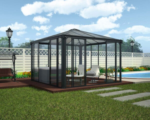 Ledro 3600 Enclosed Aluminium Grey Gazebo & Pergola - Canopia by Palram