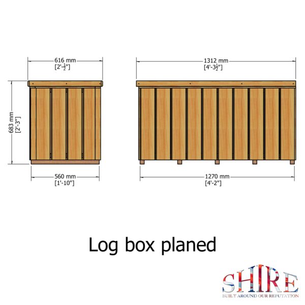 Shire Pressure Treated Log Wooden Storage Box - Image 6