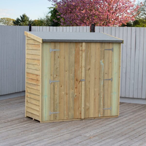 Shire 6x3 Pressure Treated Overlap Pent Garden Shed with Double Doors - Image 6