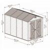 Palram Skylight Tan Plastic Shed 6x10 dimensions/measurements