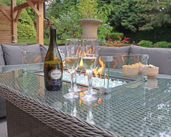 Paris Rattan Modular Corner Lounge Dining Set with Large Gas Fire Pit Table (170cm) - Image 3