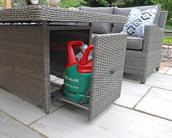 Paris Rattan Modular Corner Lounge Dining Set with Large Gas Fire Pit Table (170cm) - Image 11