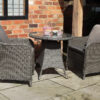 Paris 2 Seater Rattan Imperial Garden Bistro Set with 75cm Glass Top Table