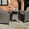 Paris 2 Seater Rattan Imperial Garden Bistro Set with 75cm Glass Top Table
