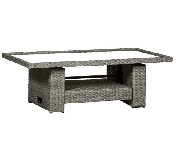 Paris 7 Seater Rattan Sofa Garden Dining Set with Adjustable Height Table - Grey - Image 6