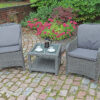 Paris  2 Seater Rattan Imperial Garden Bistro Set with Table - Grey