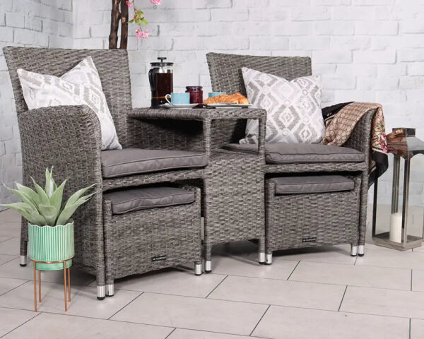 Paris Companion Lounge Set with Pull-Out Foot Stools & Table - Image 5