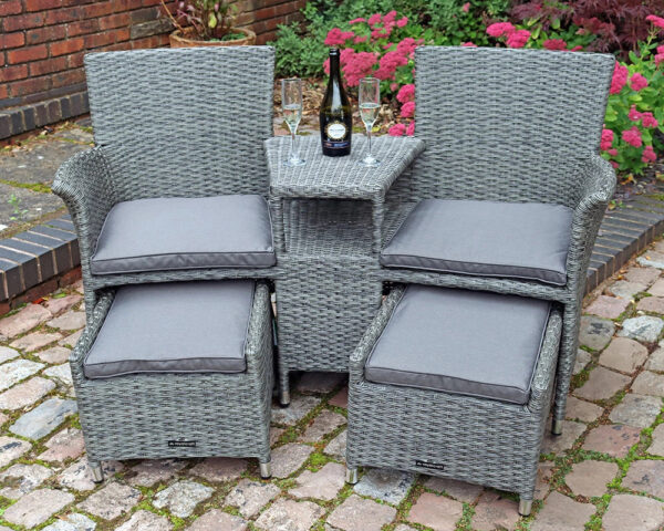 Paris Companion Lounge Set with Pull-Out Foot Stools & Table - Image 3
