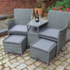 Paris Companion Lounge Set with Pull-Out Foot Stools & Table