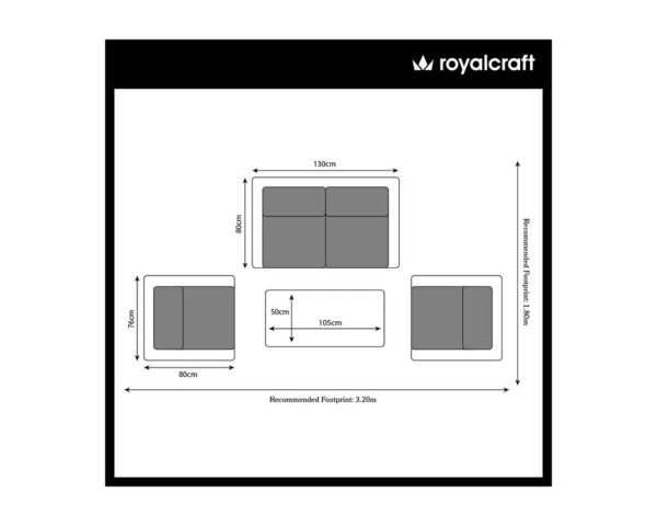 Paris 4 Seater Rattan Garden Lounge Set with Coffee Table - Grey - Image 10