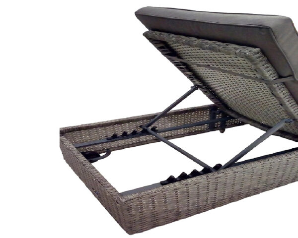 Paris Adjustable Rattan Sunlounger - Grey - Image 5