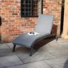 Paris Adjustable Rattan Sunlounger Manual Multi Position Backrest - Grey