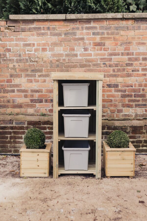 Wooden Recycling Bin & Box Outdoor Shelf Style Storage (Without Door) - Churnet Valley - Image 3