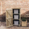 Wooden Recycling Bin & Box Outdoor Shelf Style Storage (With Door) - Churnet Valley