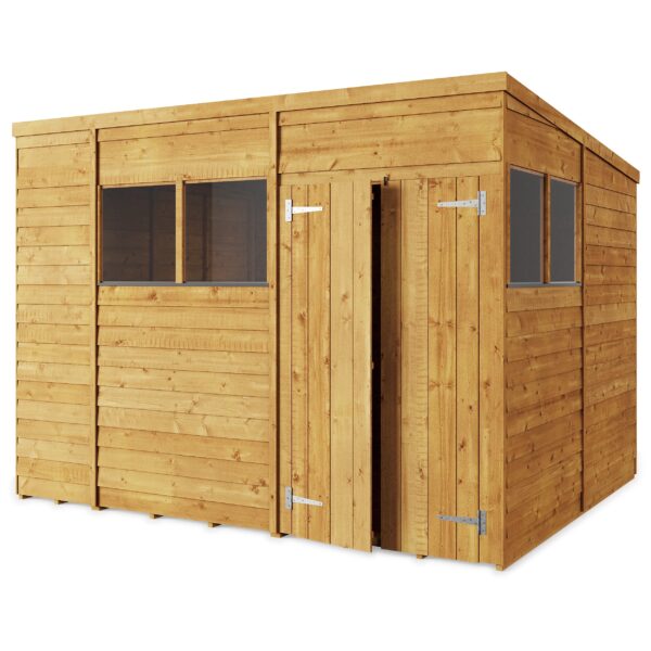 Store More 10x8 Overlap Pent Garden Shed with Double Doors and Windows - Image 3
