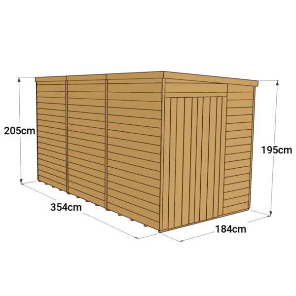Store More 12x6 Overlap Pent Garden Shed with Double Doors (Windowless) - Image 6