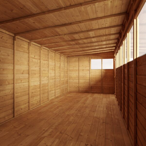 Store More 12x8 Overlap Pent Garden Shed with Double Doors & Windows - Image 4
