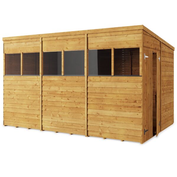 Store More 12x8 Overlap Pent Garden Shed with Double Doors & Windows - Image 5